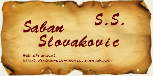 Šaban Slovaković vizit kartica